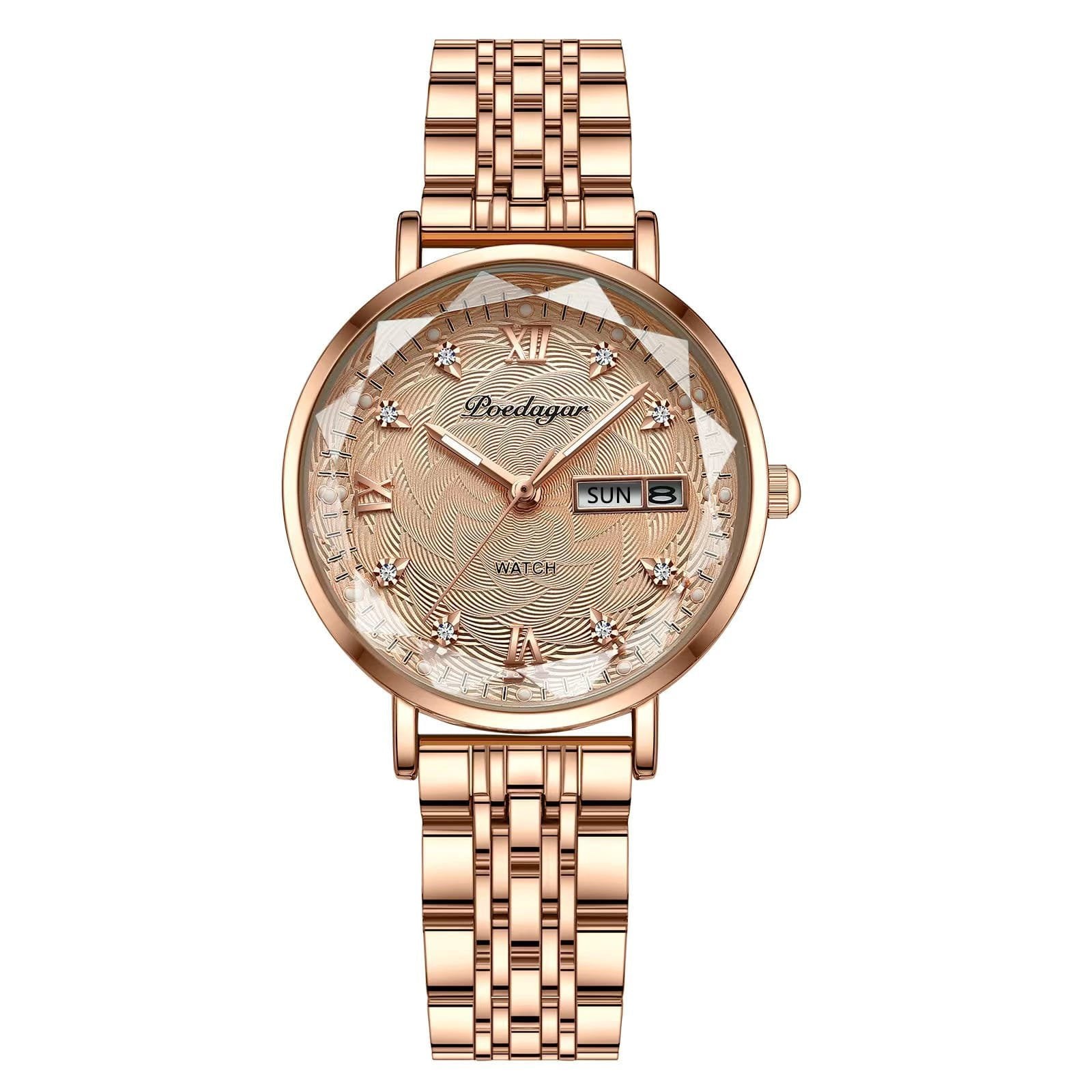 Reloj Poedagar Oro Rosa Cristal Facetado