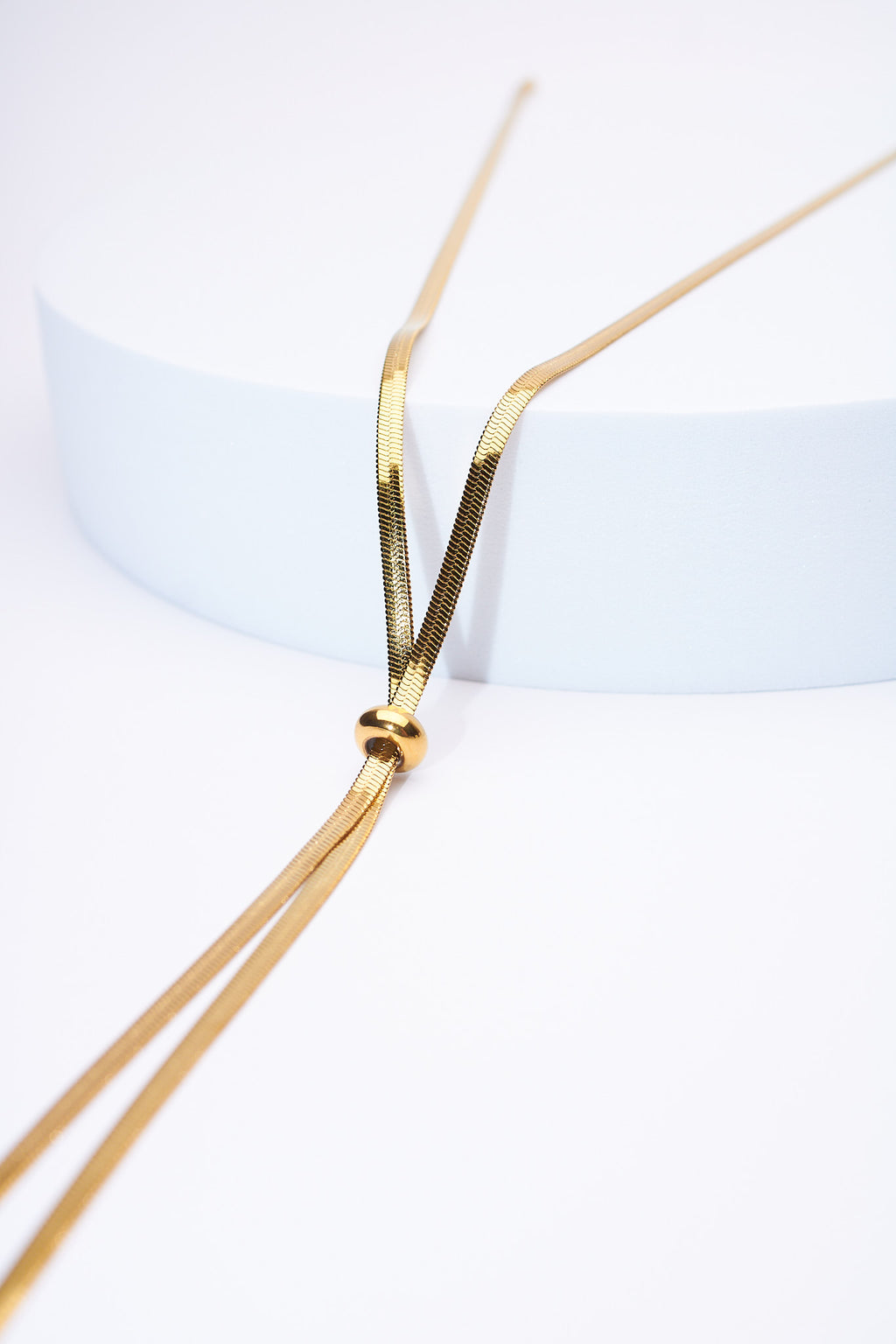 Collar serpiente deslizador dorado — baño dorado, caída regulable