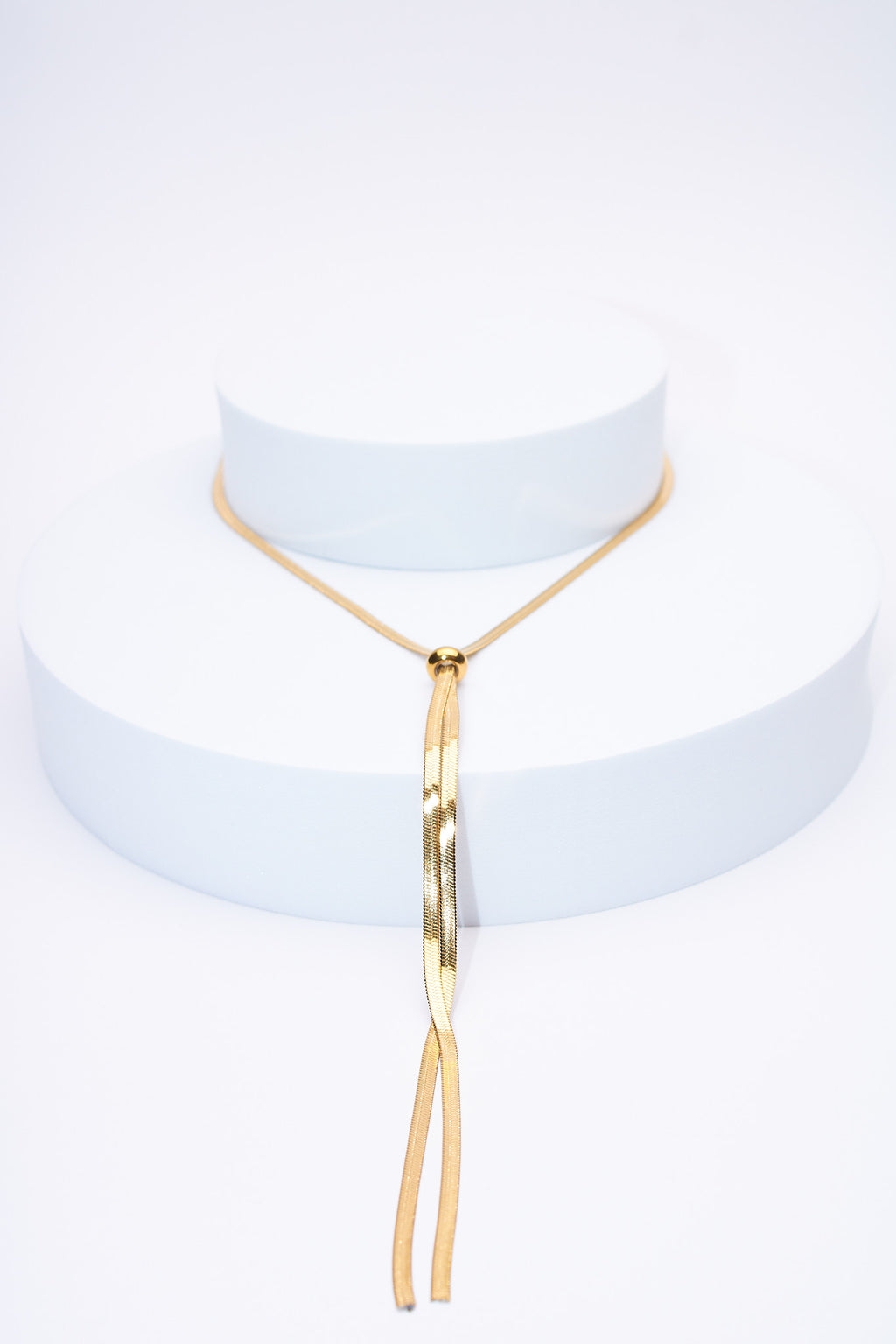 Collar serpiente deslizador dorado — baño dorado, caída regulable