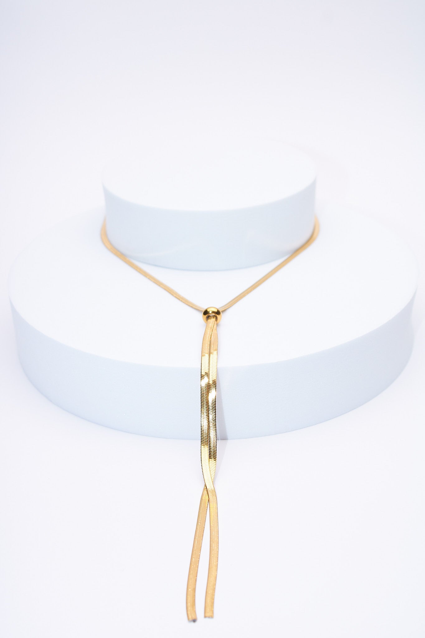 Collar serpiente deslizador dorado — baño dorado, caída regulable