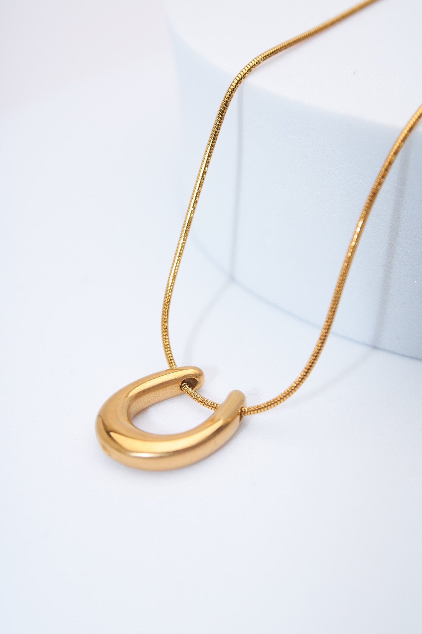 Collar herradura dorada — cadena serpiente