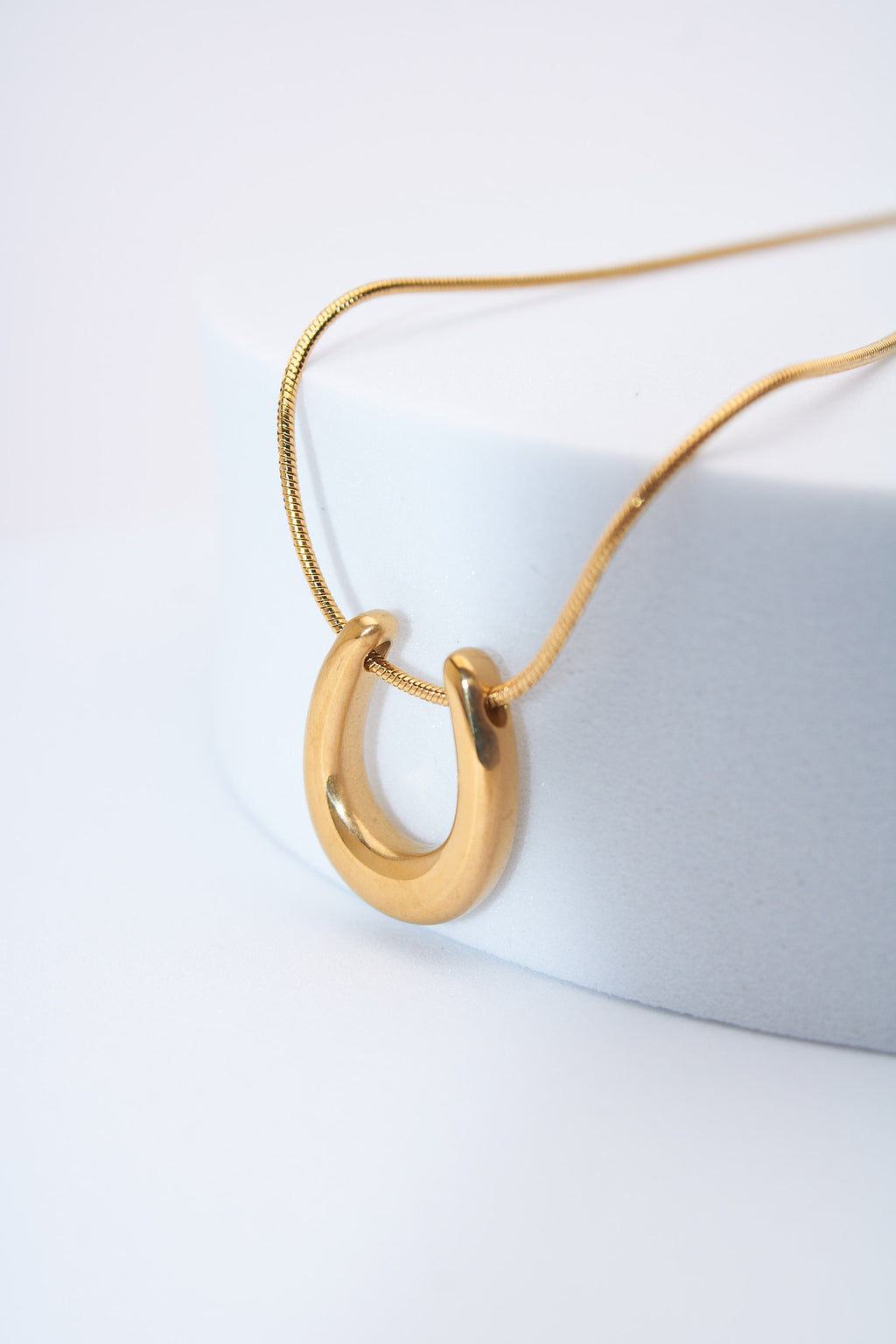 Collar herradura dorada — cadena serpiente