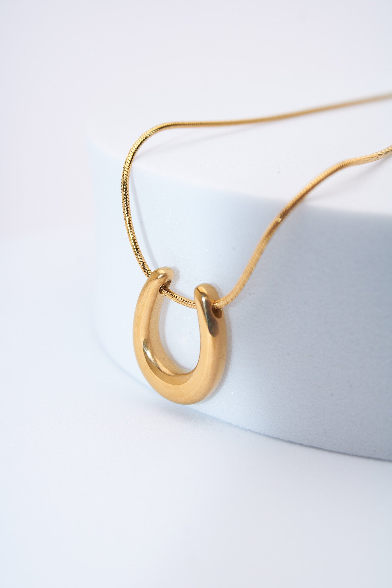 Collar herradura dorada — cadena serpiente