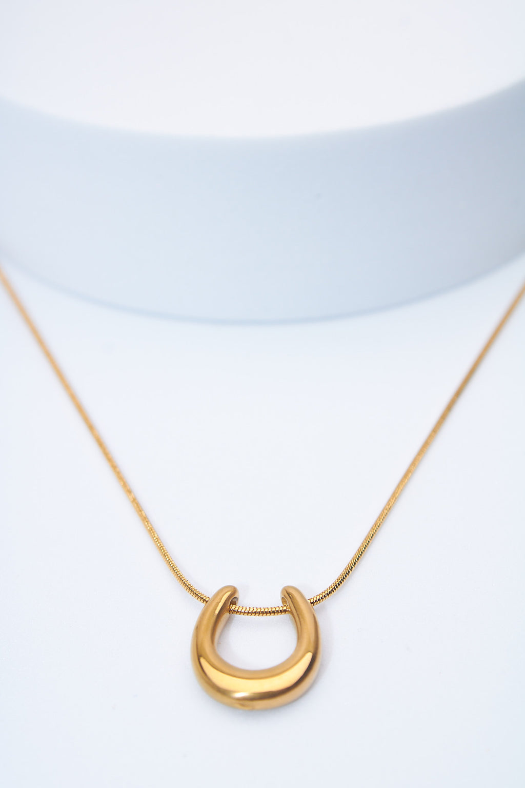 Collar herradura dorada — cadena serpiente