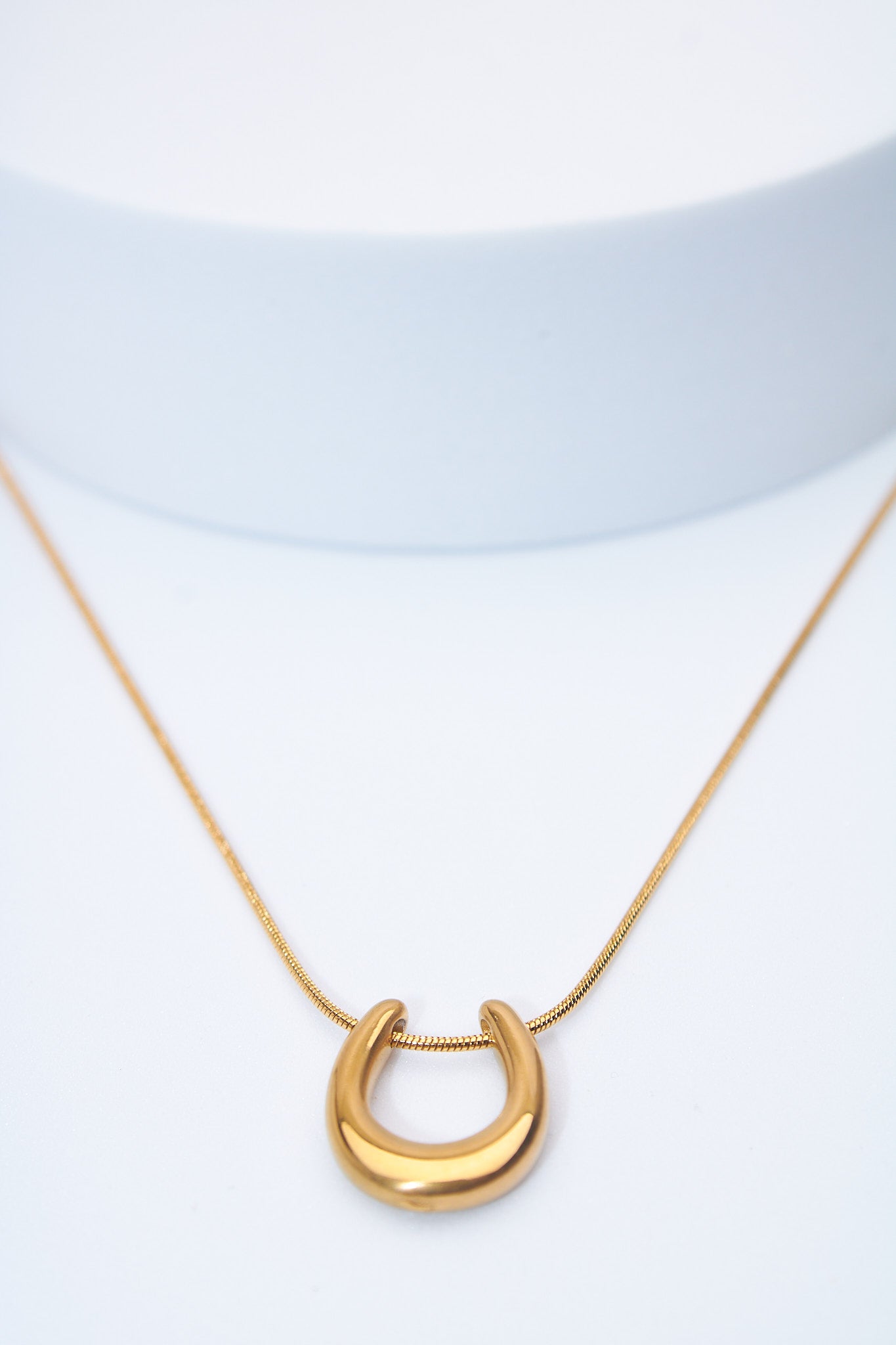 Collar herradura dorada — cadena serpiente