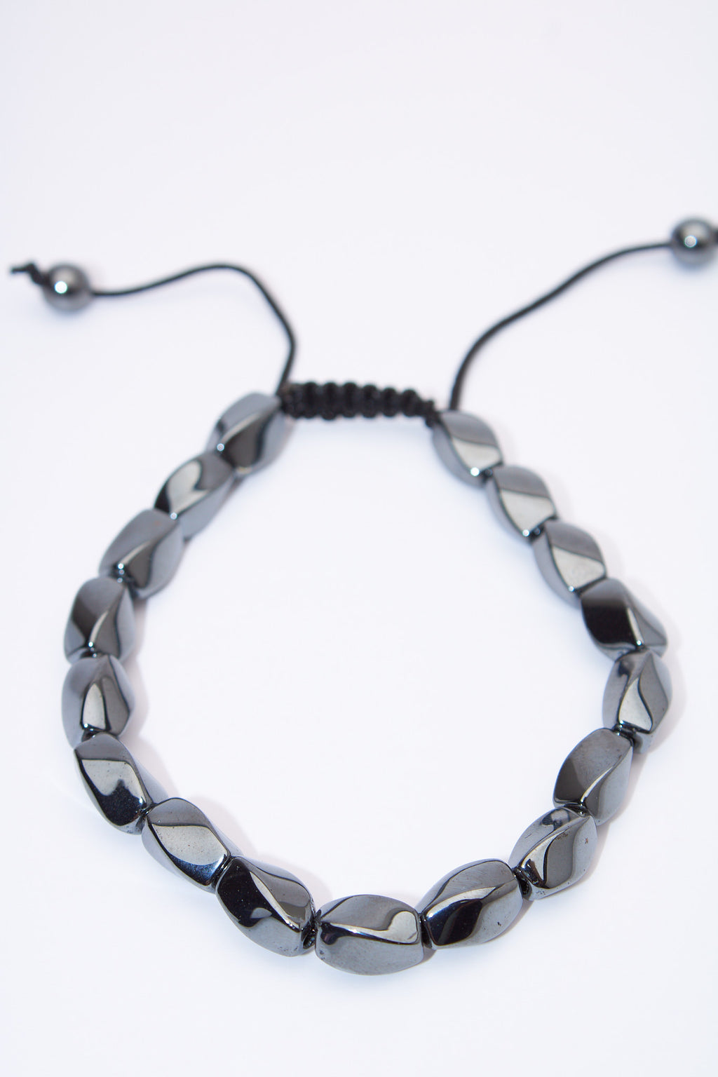 Pulsera ajustable cuentas hematita facetada