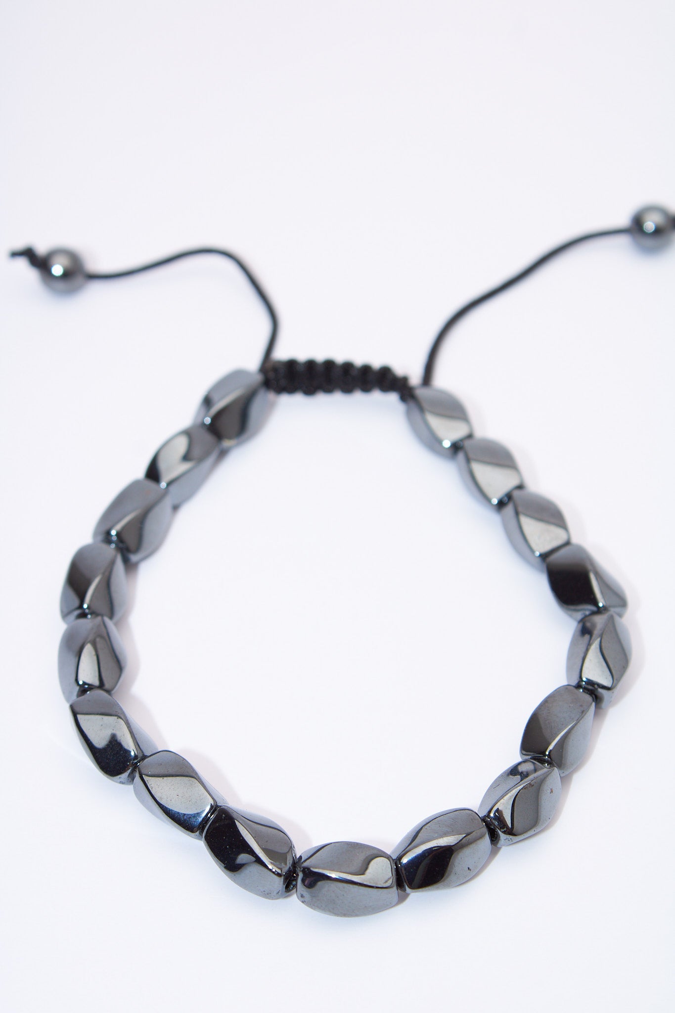 Pulsera ajustable cuentas hematita facetada