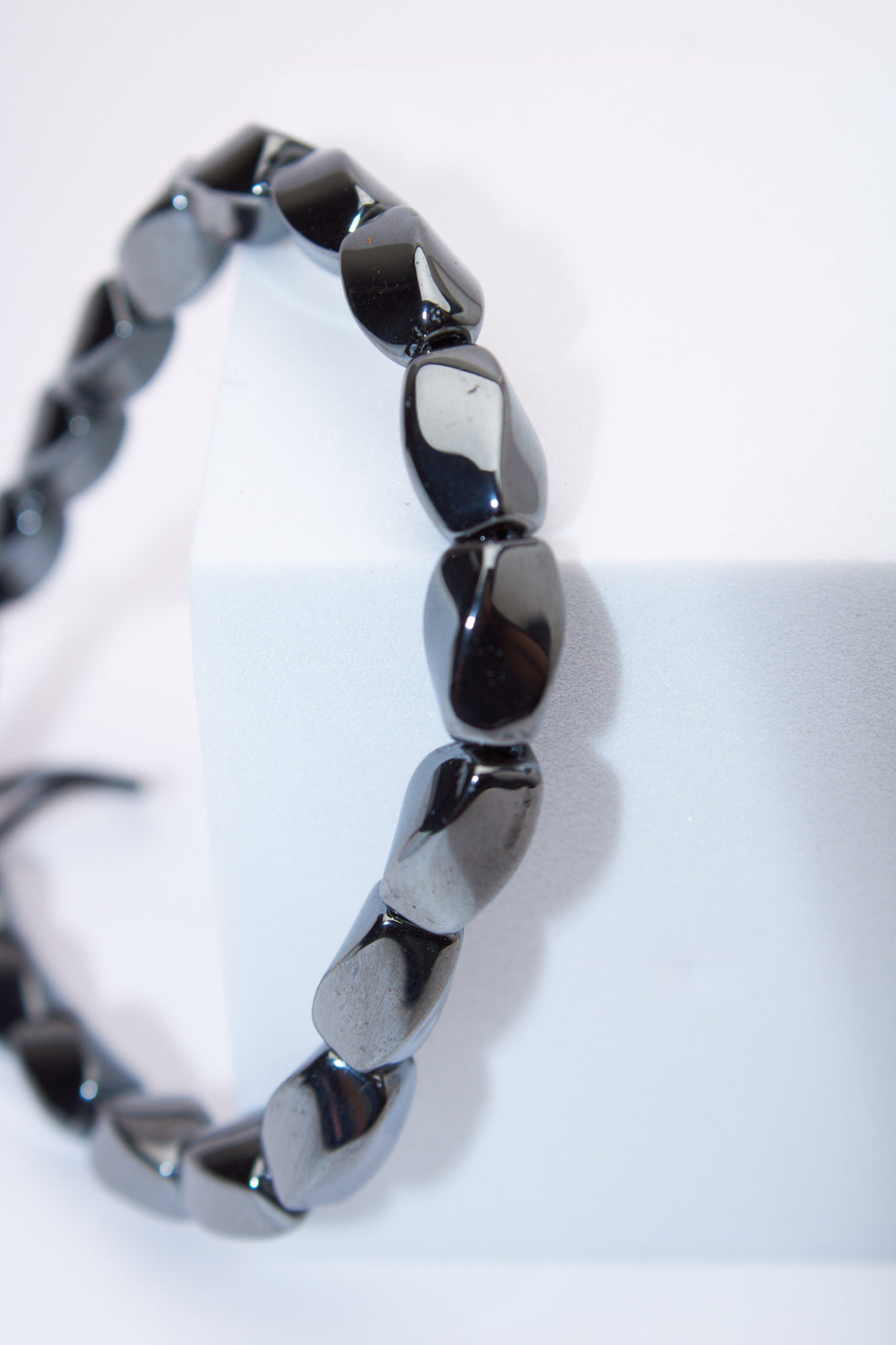 Pulsera ajustable cuentas hematita facetada