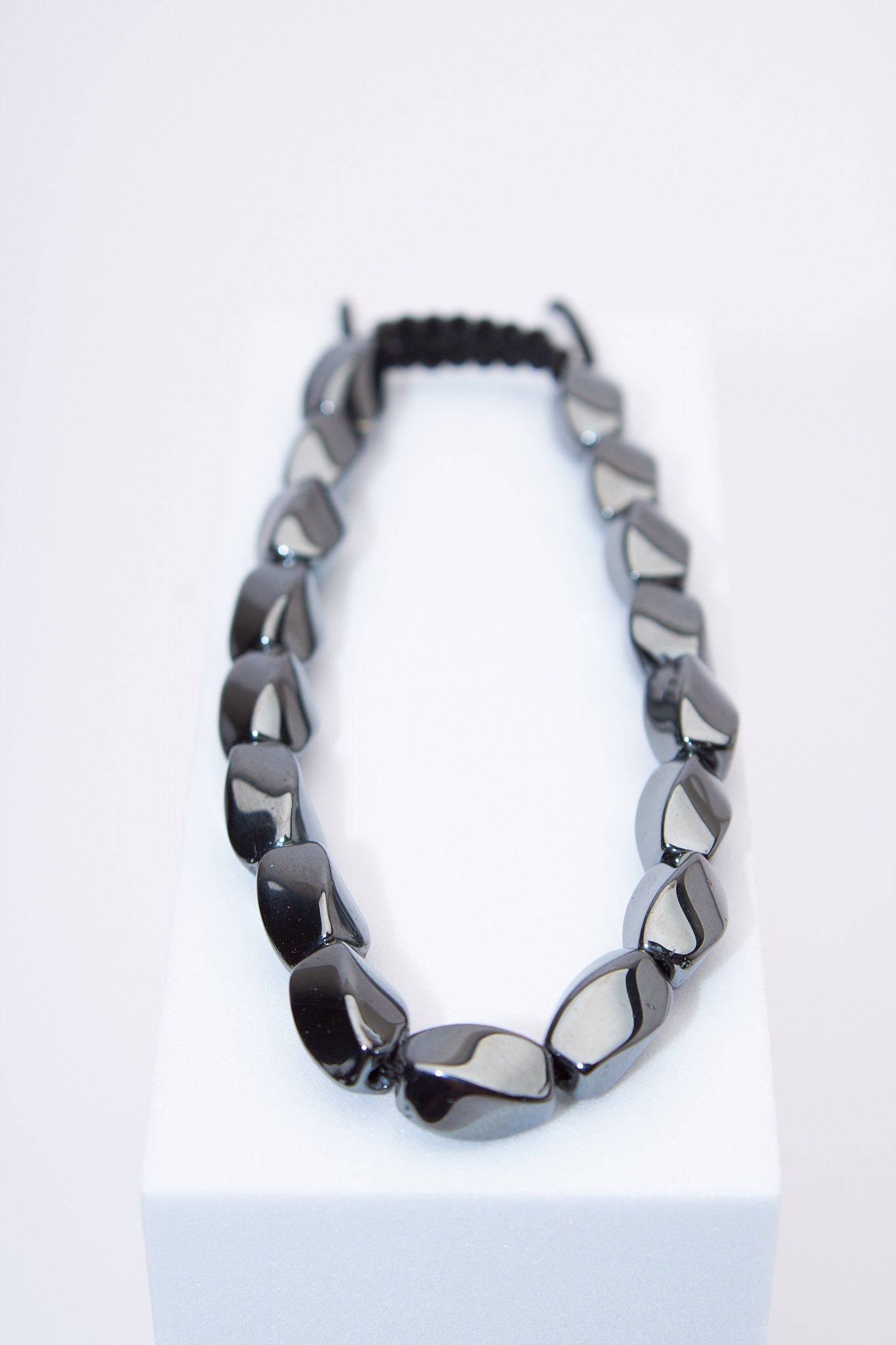 Pulsera ajustable cuentas hematita facetada