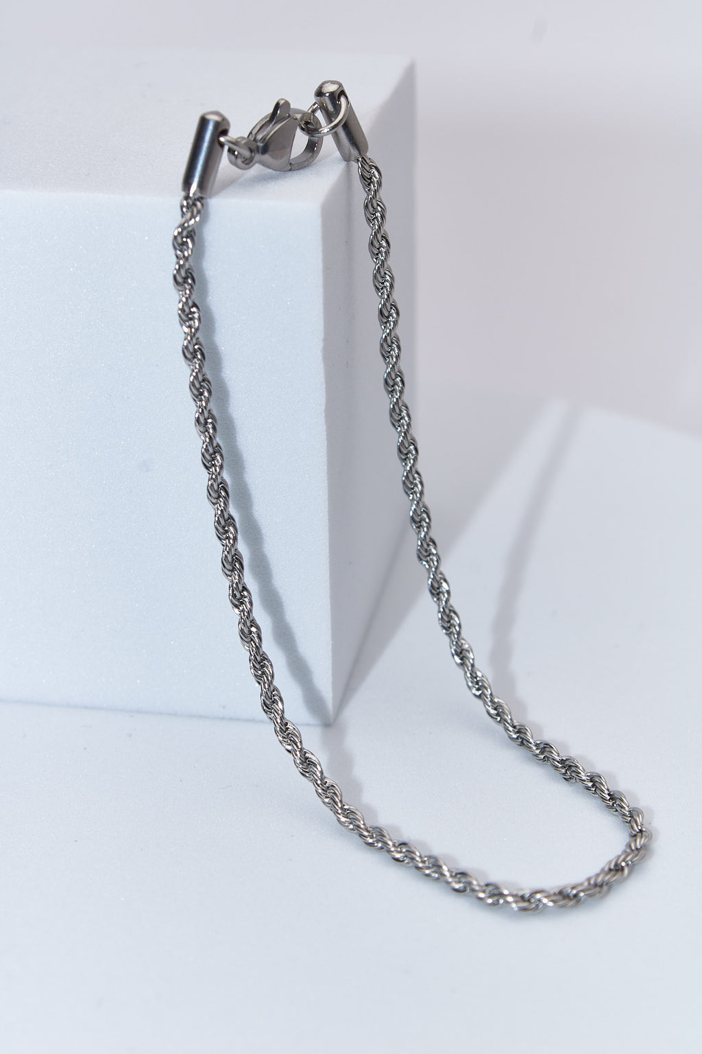 Pulsera cadena trenzada plateada