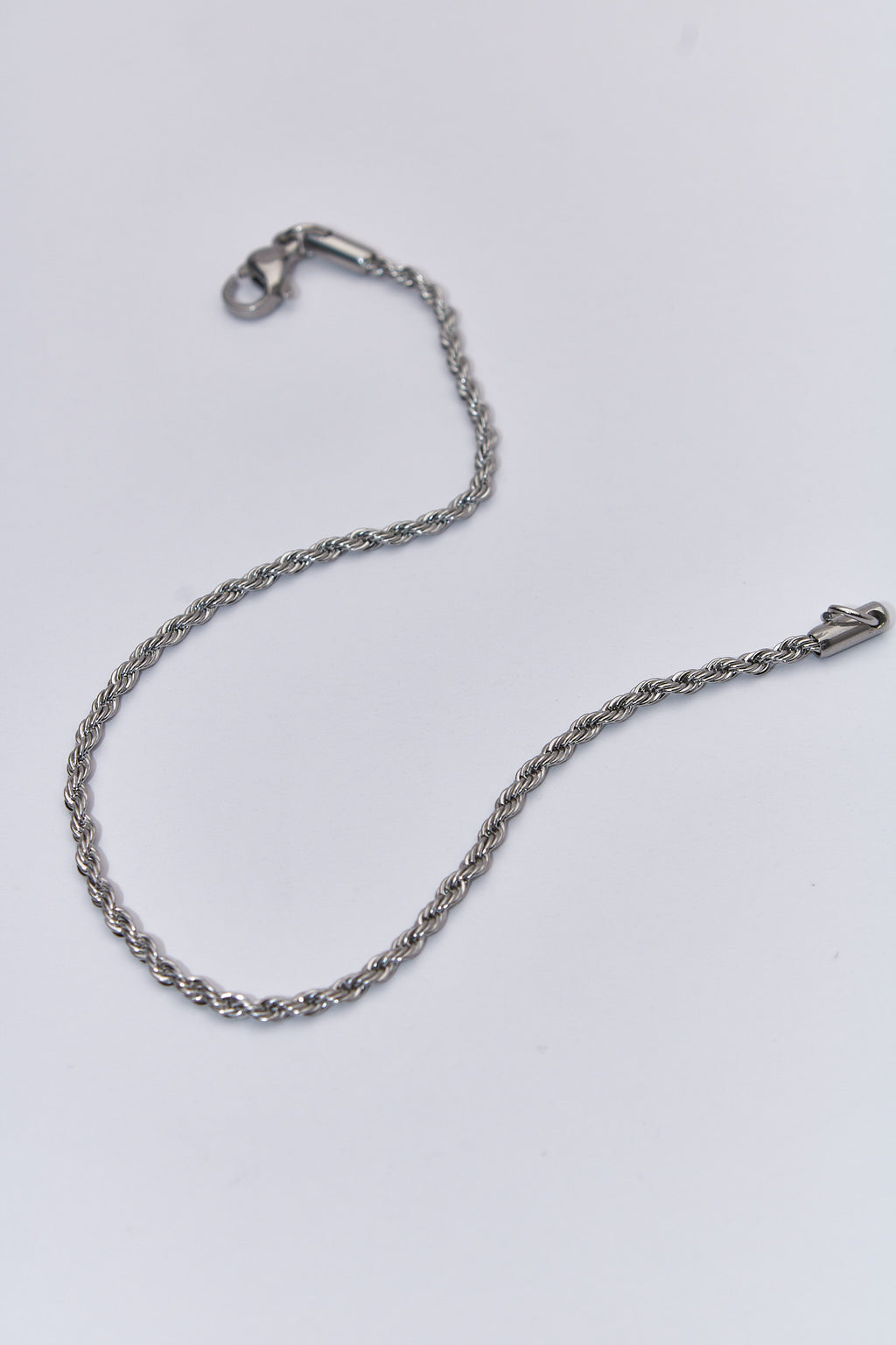 Pulsera cadena trenzada plateada