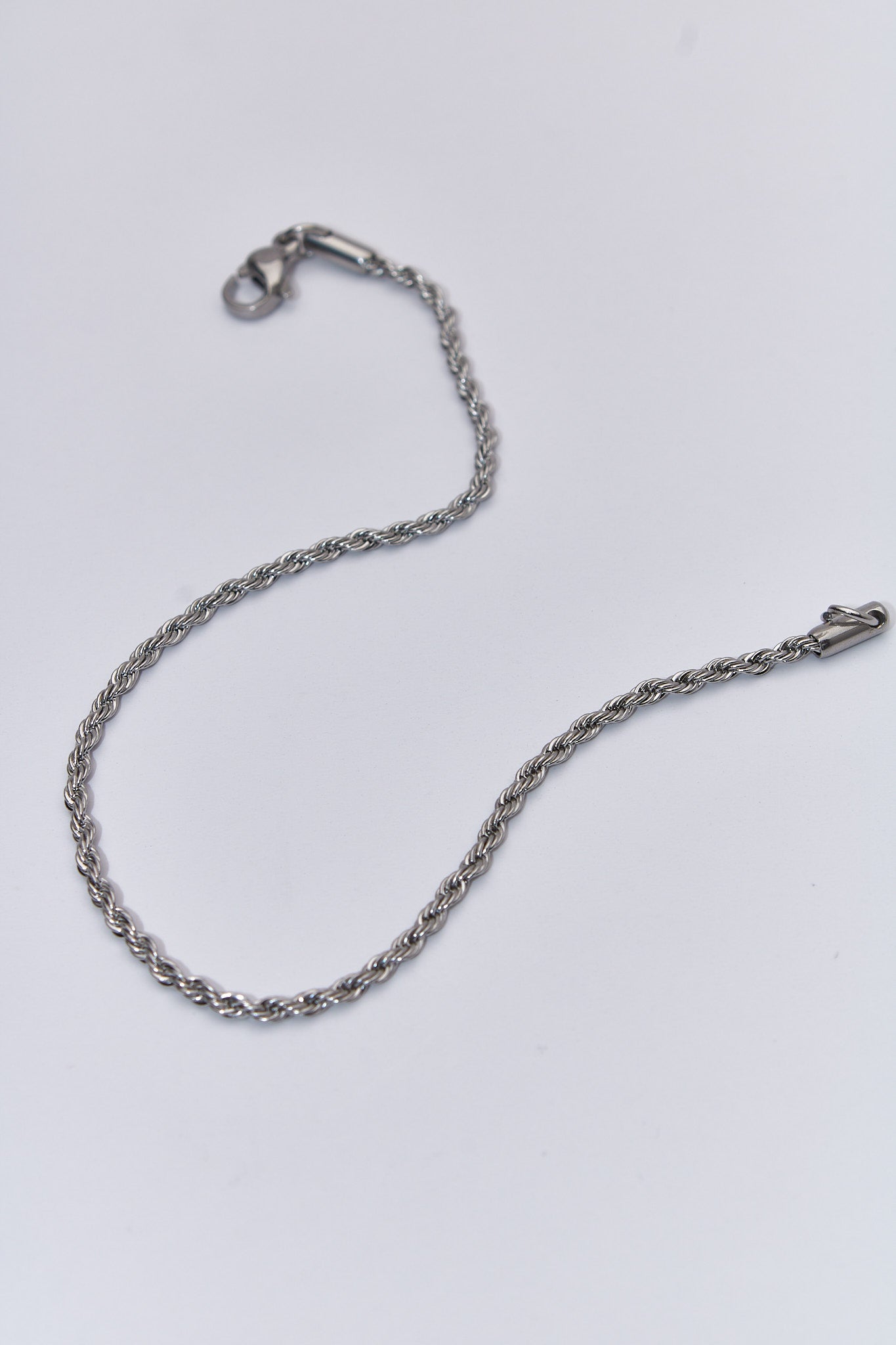 Pulsera cadena trenzada plateada