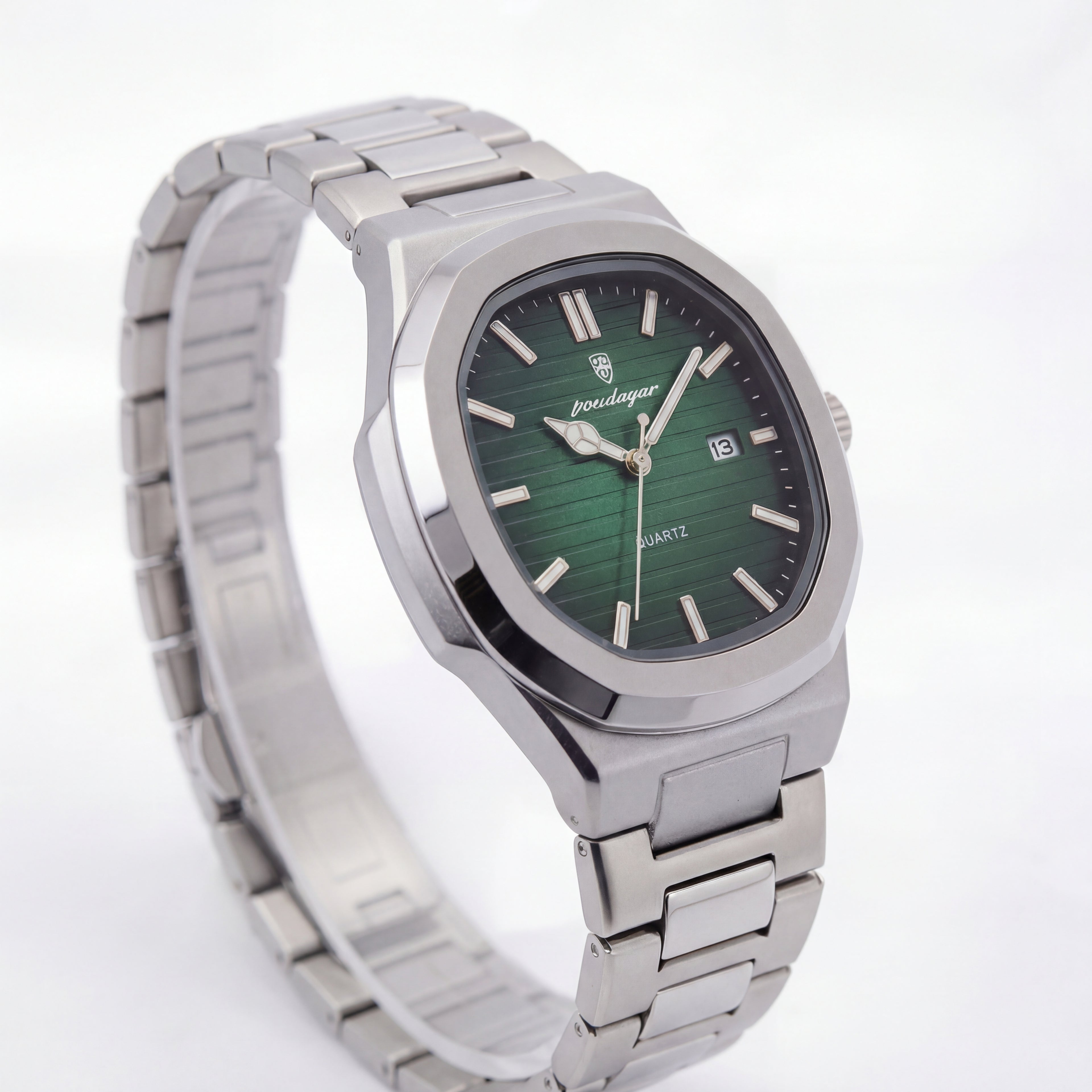 Poedagar Steel Watch with Green Dial