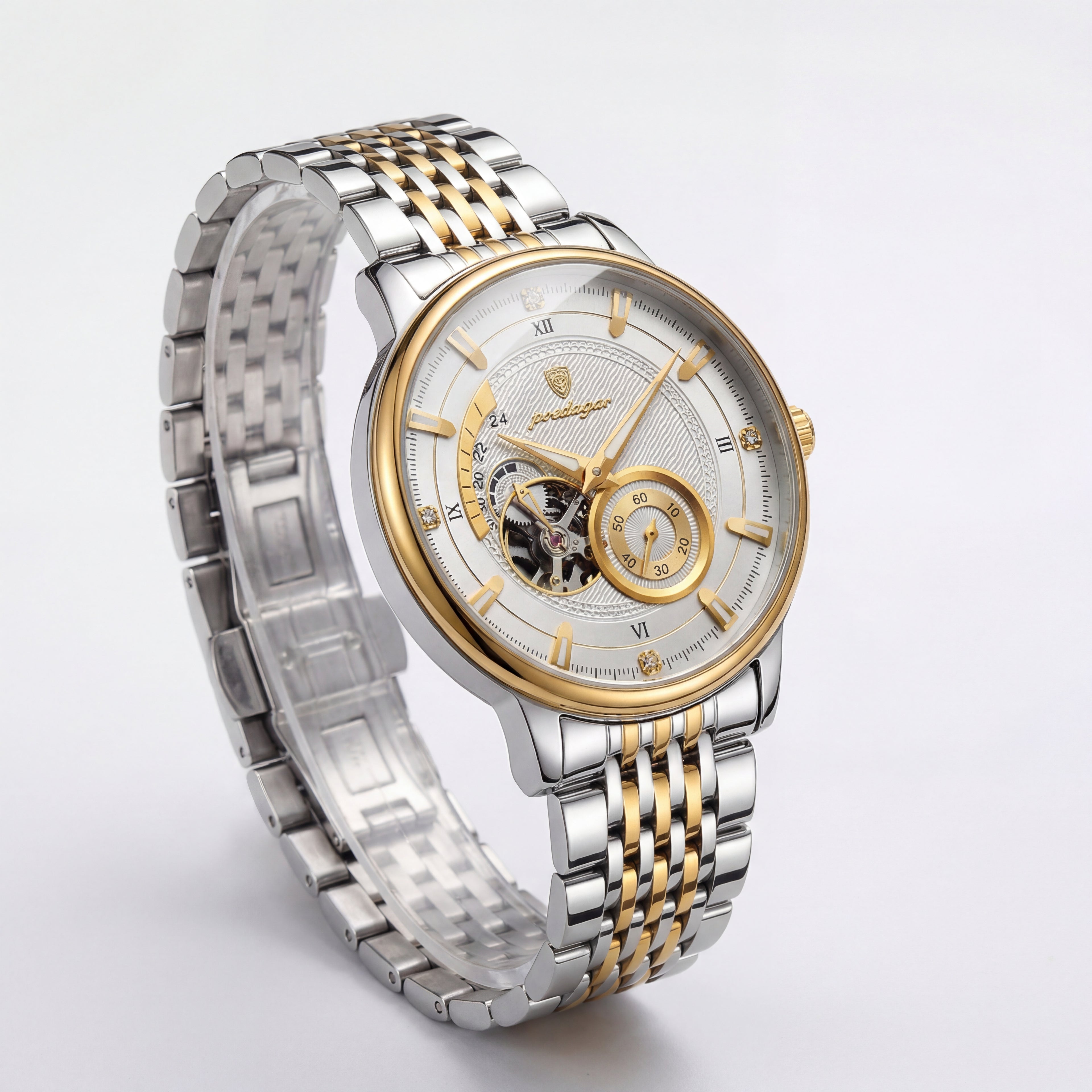Poedagar Bicolor Skeleton Watch