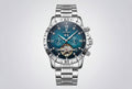 Poedagar Sport Watch, Silver, Blue Dial