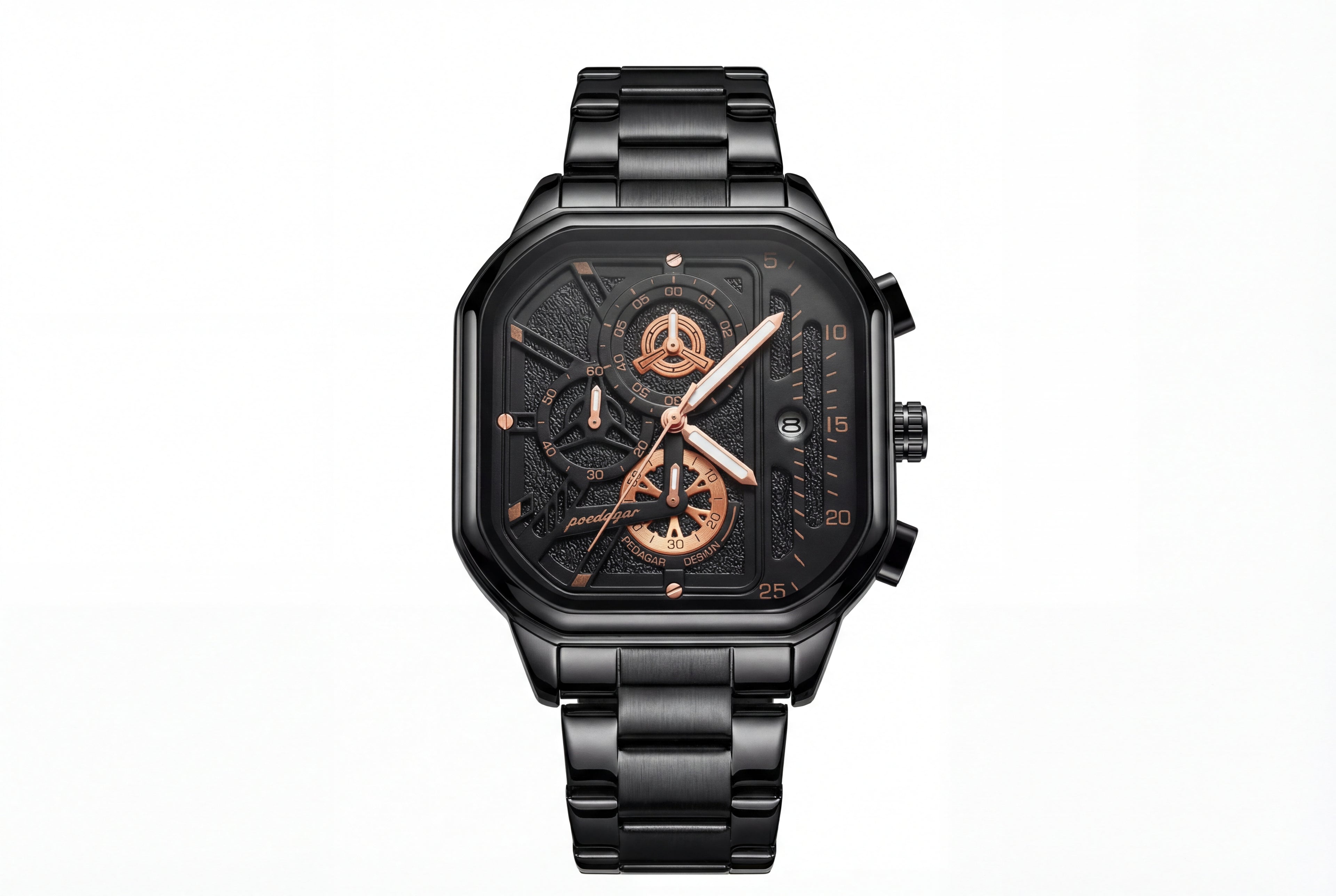 Poedagar Square Black Industrial Clock