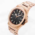 Poedagar Watch Steel Rose Gold Black Dial