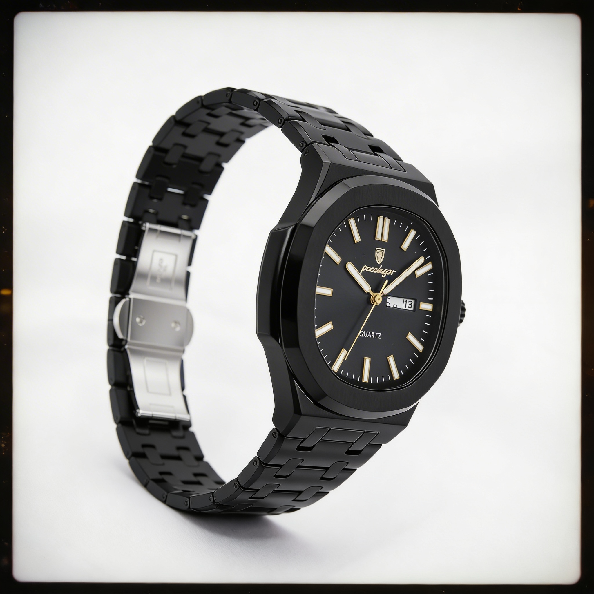 Poedagar Matte Black Quartz Watch