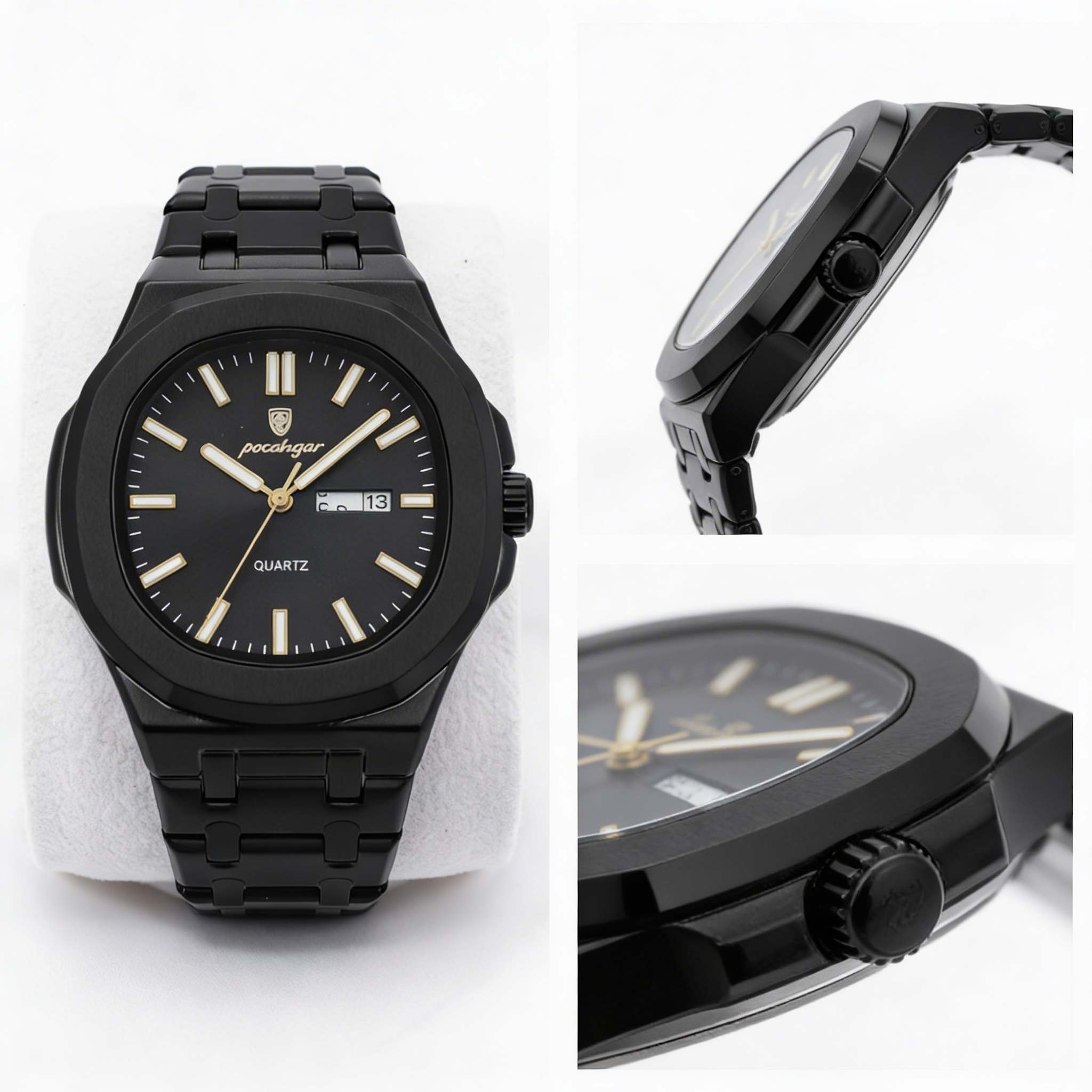 Poedagar Matte Black Quartz Watch
