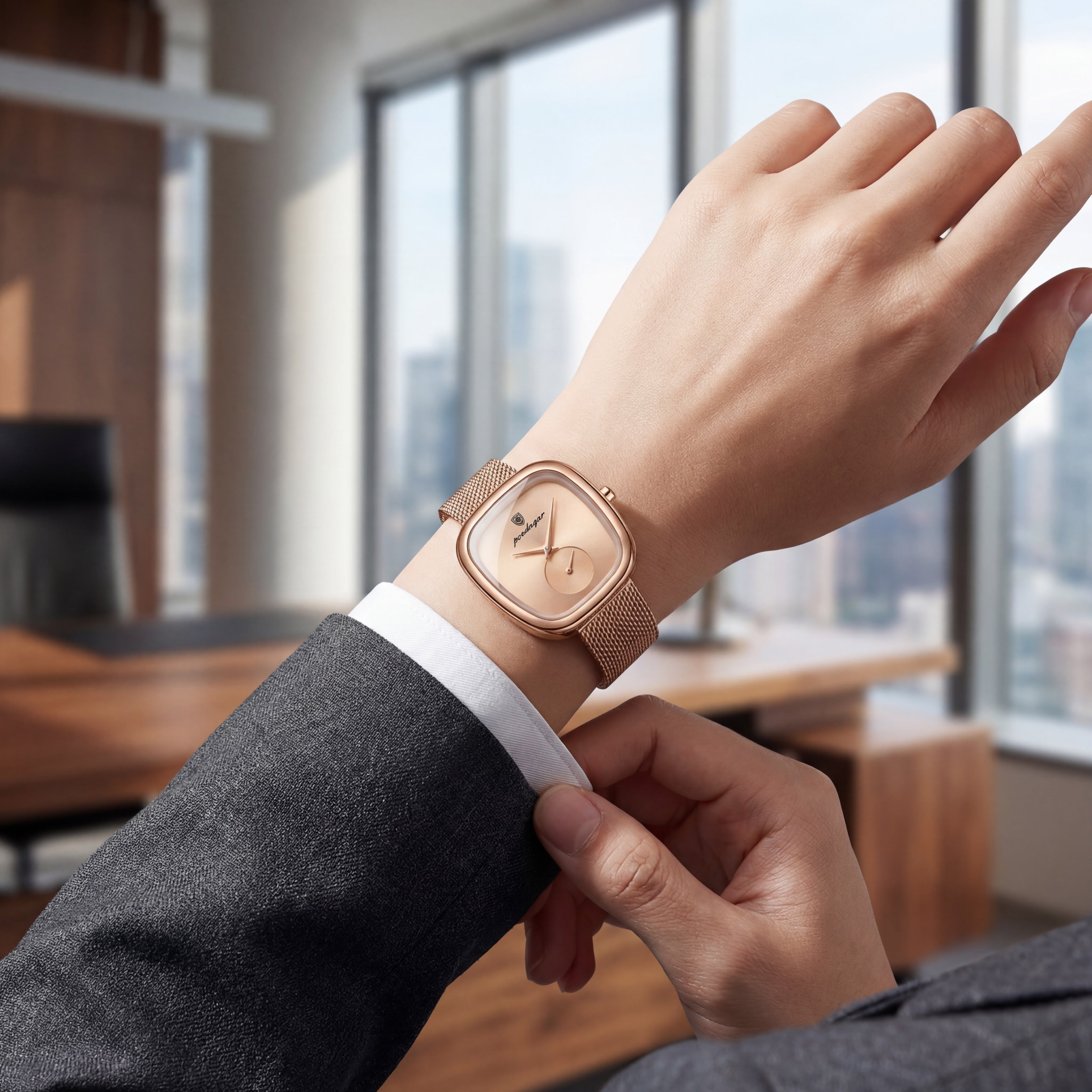 Reloj Poedagar Minimalista Oro Rosa Malla